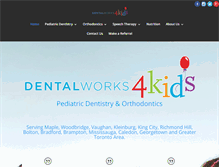 Tablet Screenshot of dentalworks4kids.com